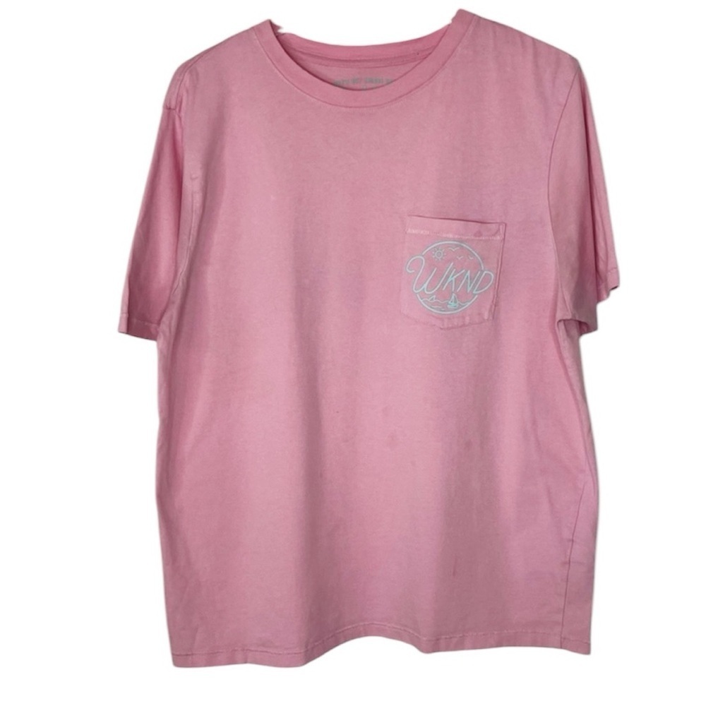 Chubbies Shirt Neon Pink Blue Graphic Cotton Short Sleeve Pocket Tee Beach Sz L